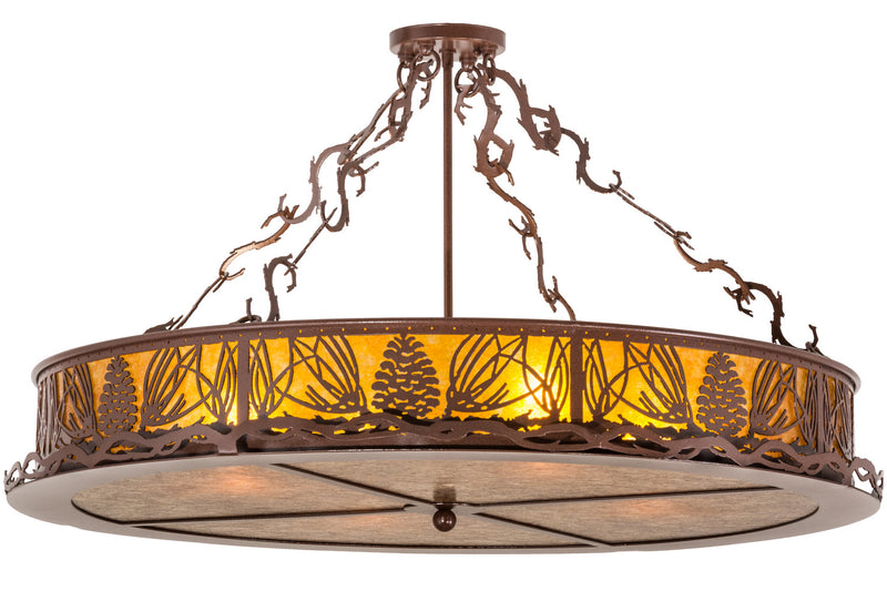 Meyda Tiffany 159669 Four Light Semi-Flushmount, Rust