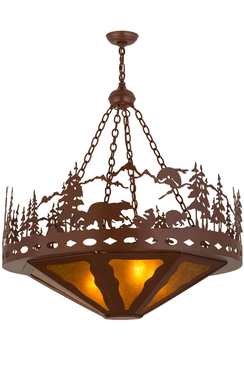 Meyda Tiffany 159805 Four Light Pendant, Rust