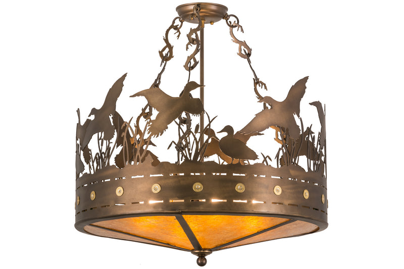 Meyda Tiffany 160003 Four Light Semi-Flushmount, Antique Copper