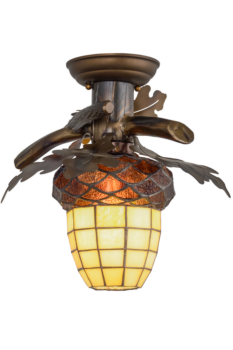 Meyda Tiffany 160236 One Light Flushmount, Antique Copper