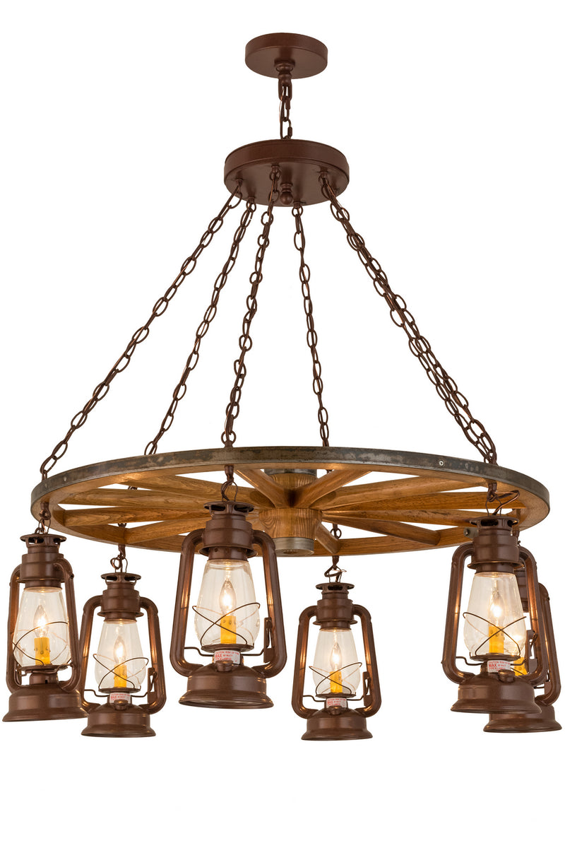 Meyda Tiffany 160381 Six Light Chandelier, Rust