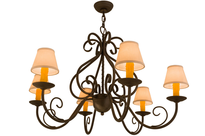 Meyda Tiffany 160717 Six Light Chandelier, Verdigris