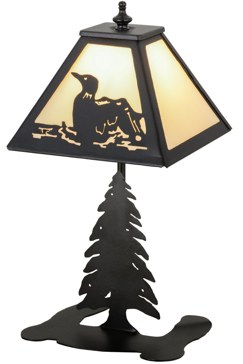 Meyda Tiffany 160845 One Light Accent Lamp, Black Metal