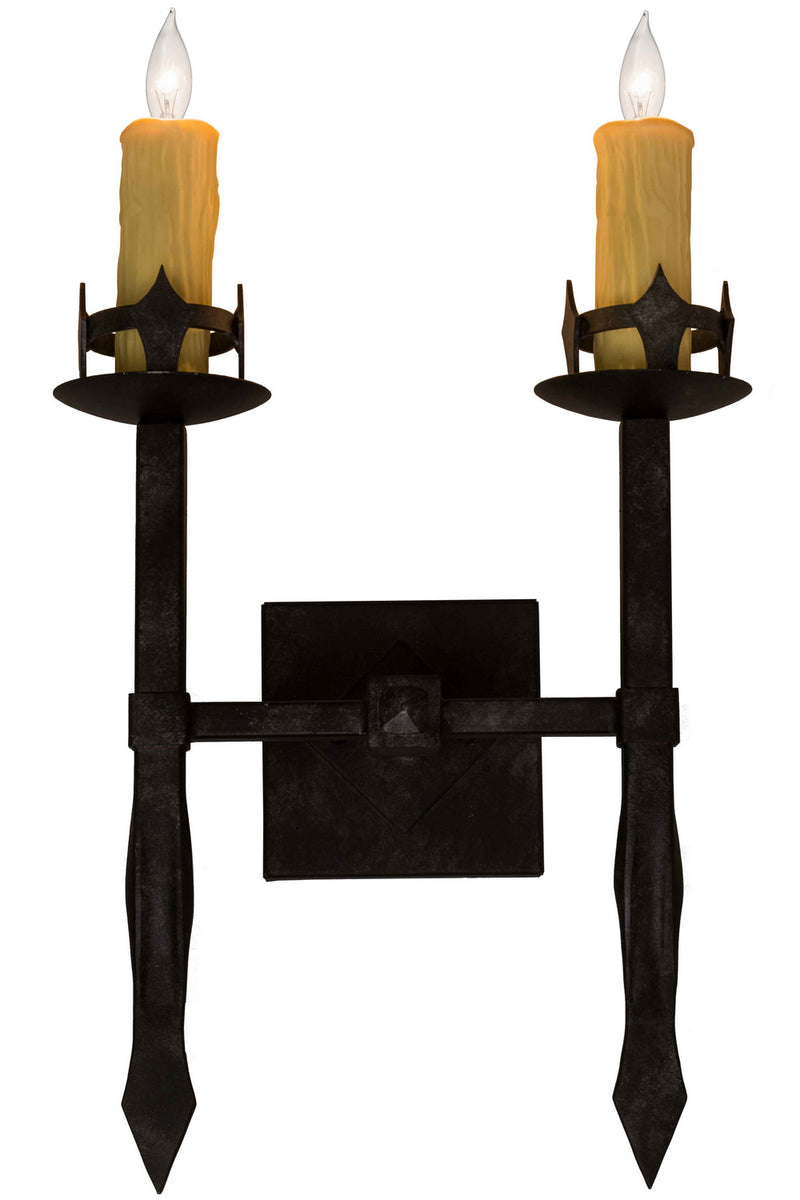 Meyda Tiffany 160895 Two Light Wall Sconce, Smoke
