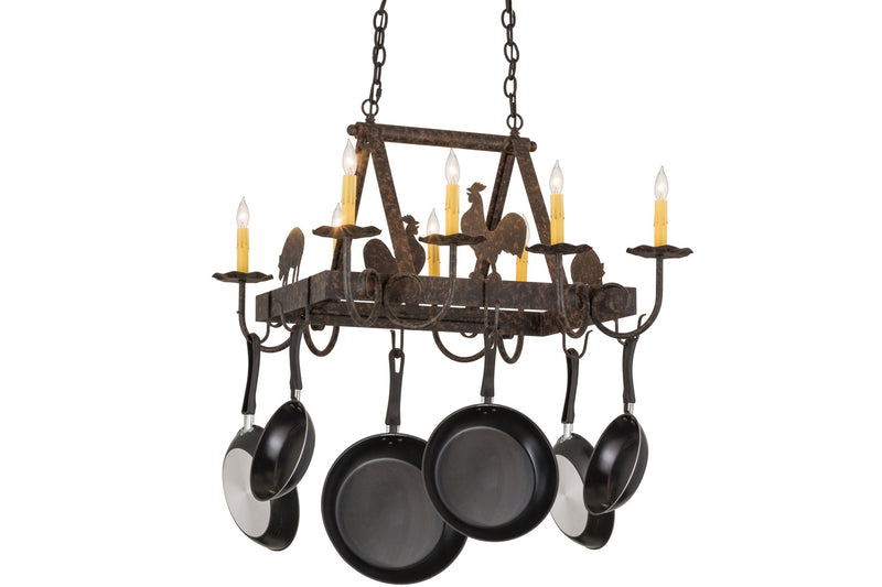 Meyda Tiffany 161017 Eight Light Pot Rack, Coffee Bean