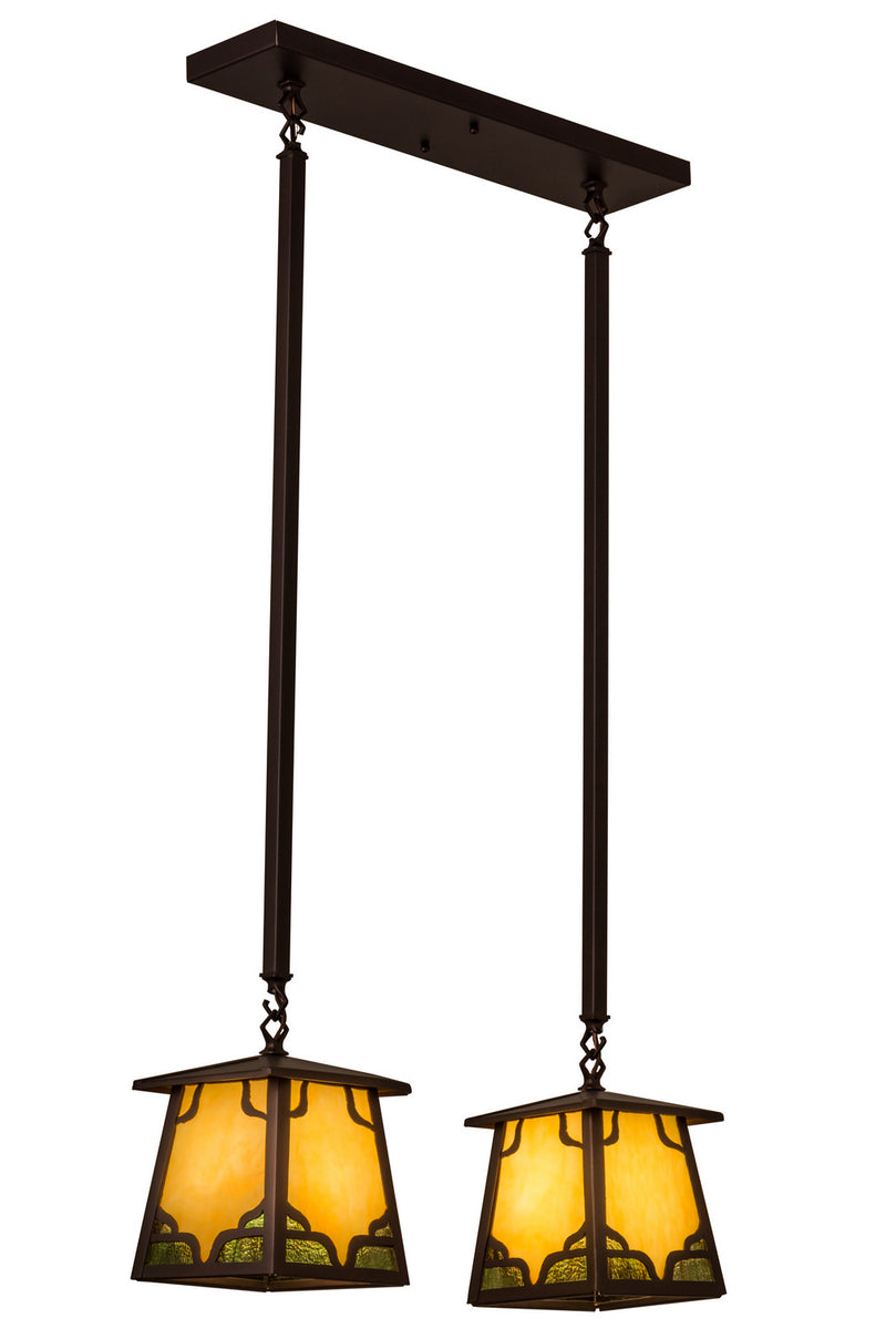 Meyda Tiffany 161033 Two Light Island Pendant, Mahogany Bronze