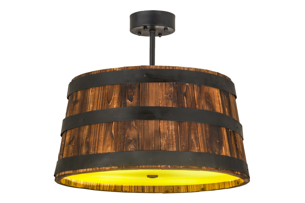Meyda Tiffany 161073 Four Light Pendant, Black Metal,Natural Wood