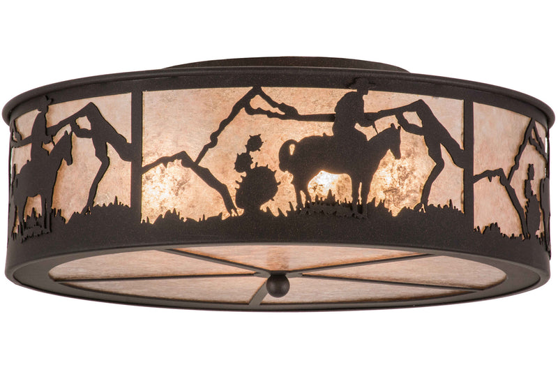 Meyda Tiffany 161103 Four Light Flushmount, Dark Roast