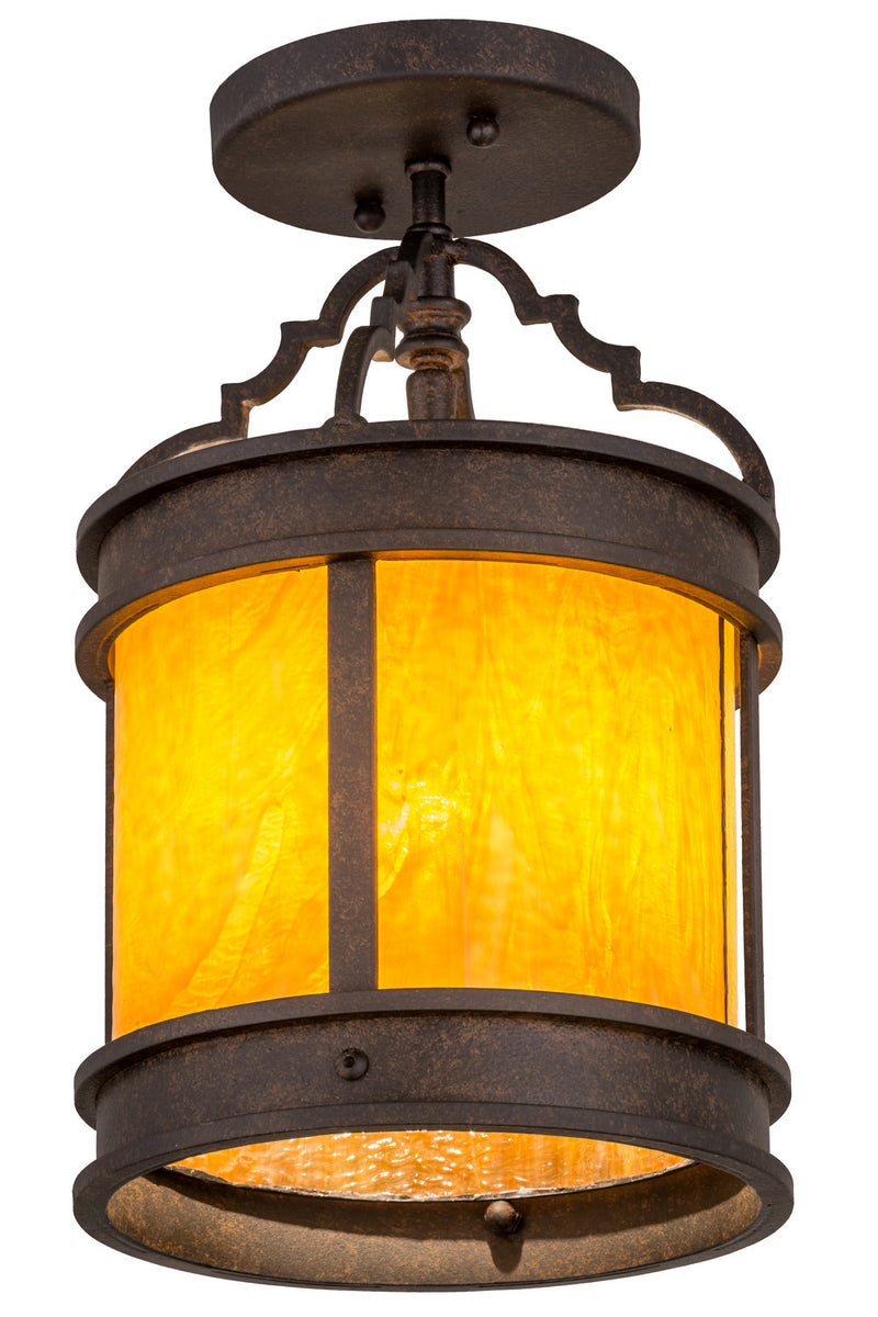 Meyda Tiffany 161288 One Light Flushmount, Chestnut Textured