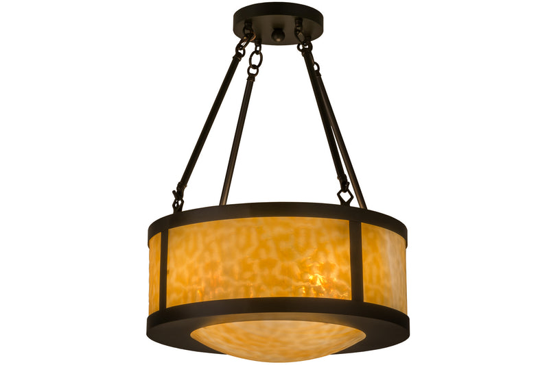 Meyda Tiffany 161333 Four Light Semi-Flushmount, Craftsman Brown