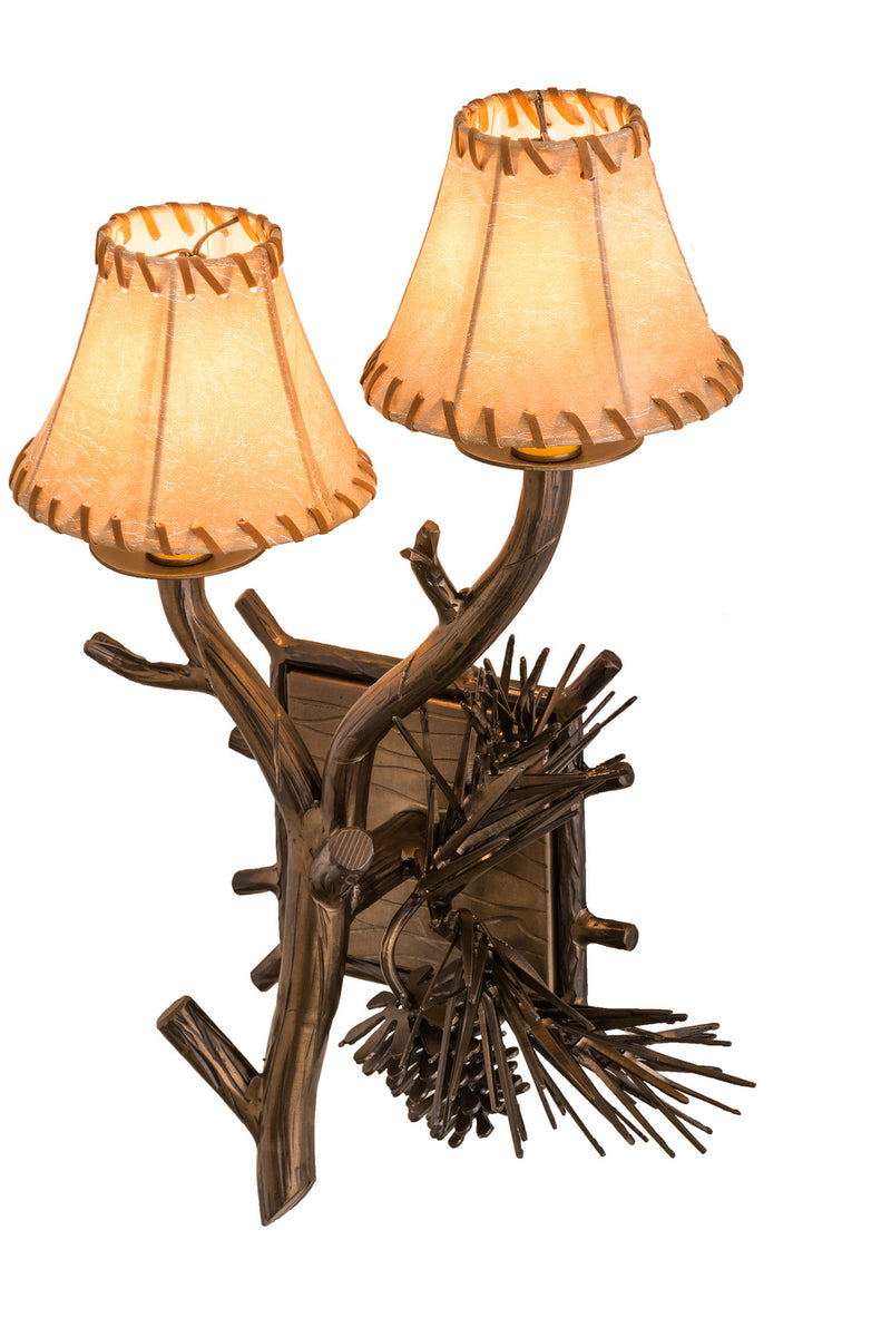 Meyda Tiffany 161368 Two Light Wall Sconce, Antique Copper
