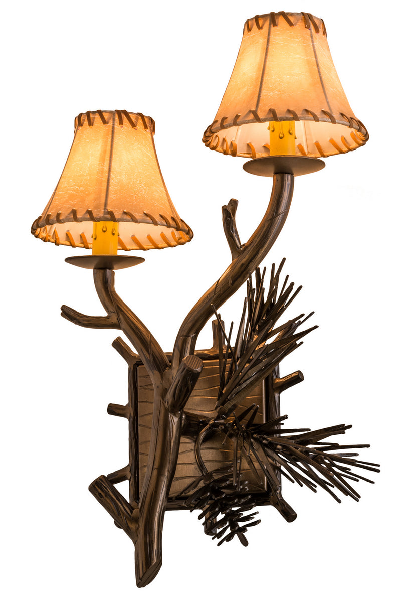 Meyda Tiffany 161368 Two Light Wall Sconce, Antique Copper