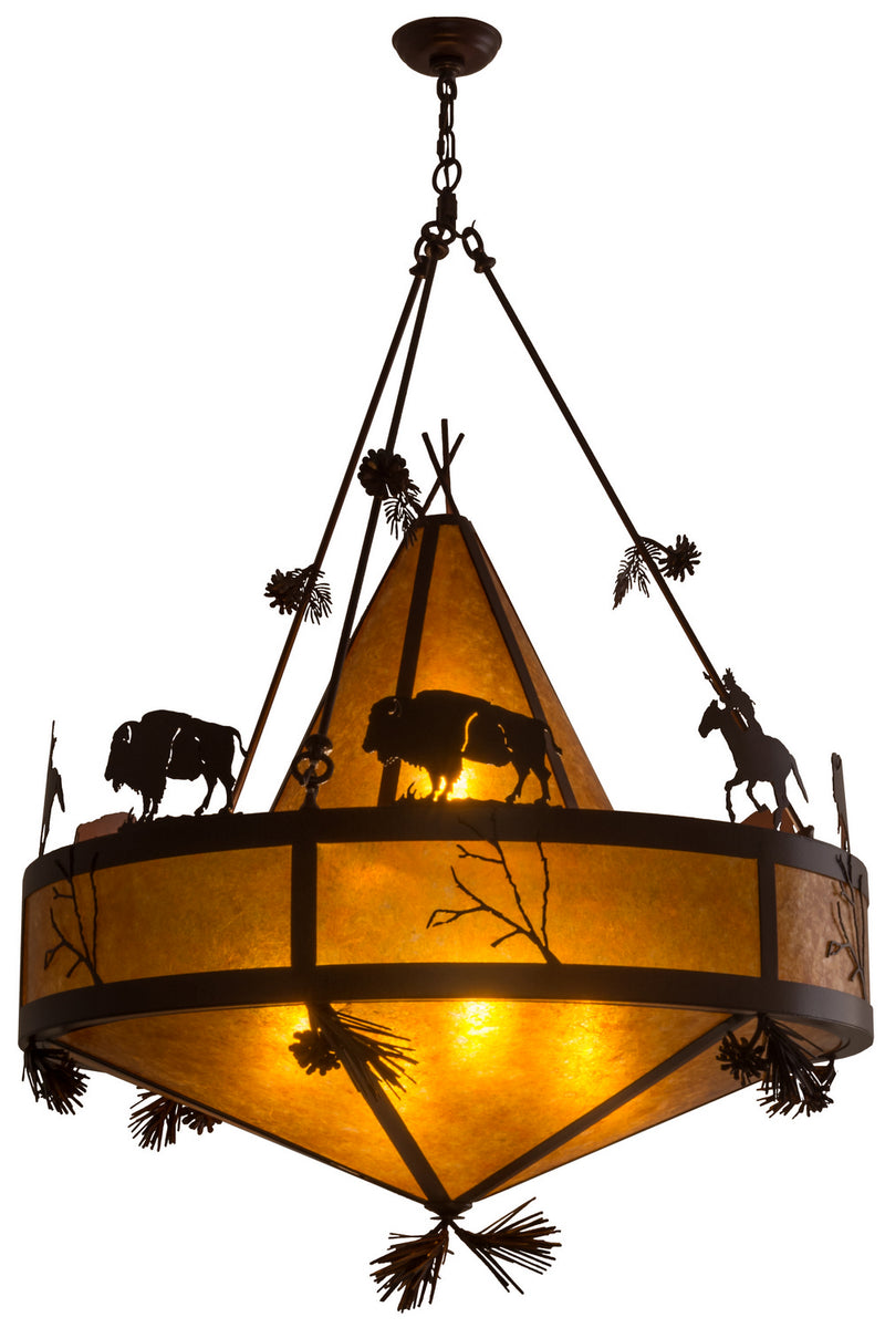 Meyda Tiffany 161410 Five Light Pendant, Rust