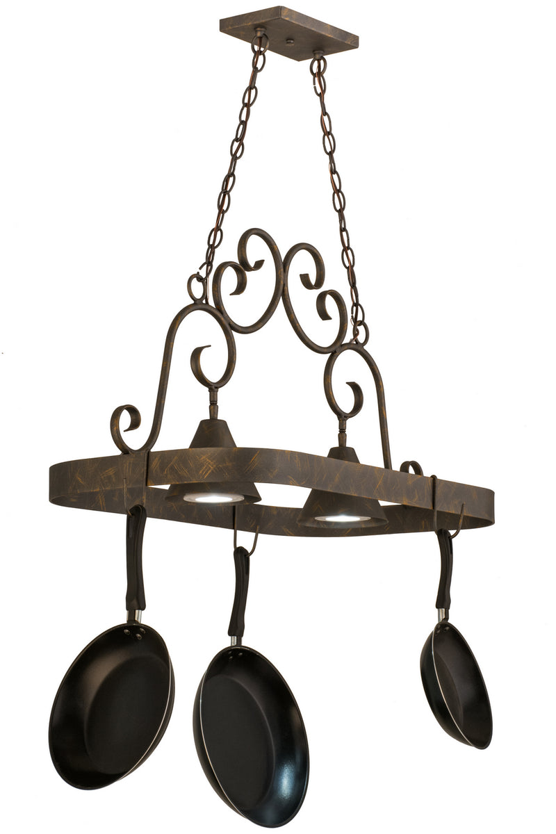 Meyda Tiffany 161509 Two Light Pot Rack, French Bronze