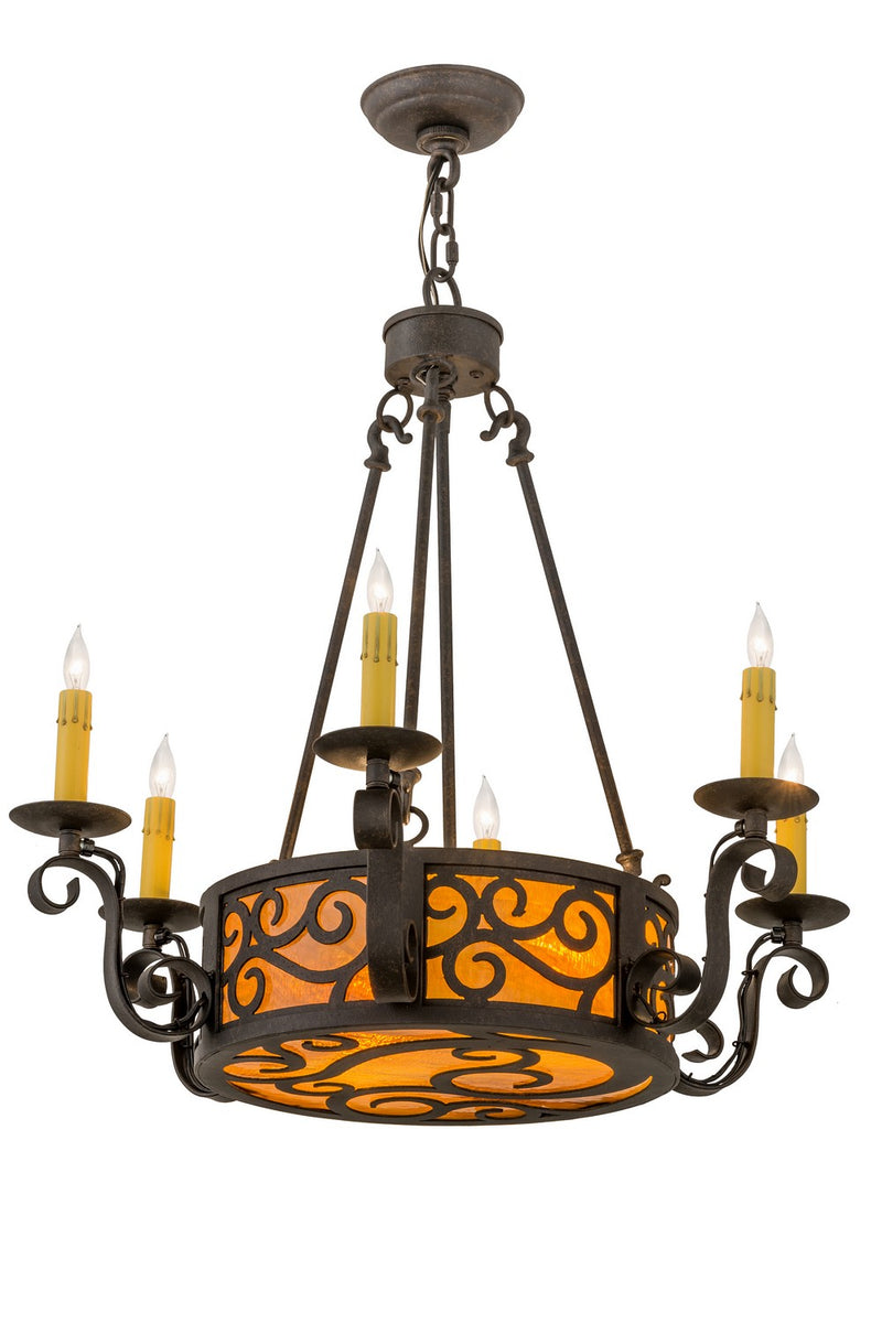 Meyda Tiffany 161588 Eight Light Chandelier, Chestnut Textured