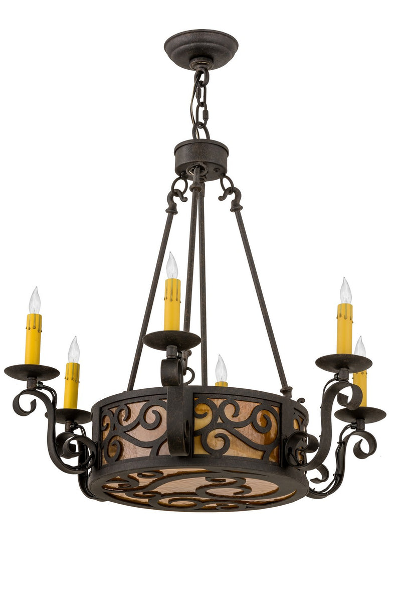 Meyda Tiffany 161588 Eight Light Chandelier, Chestnut Textured