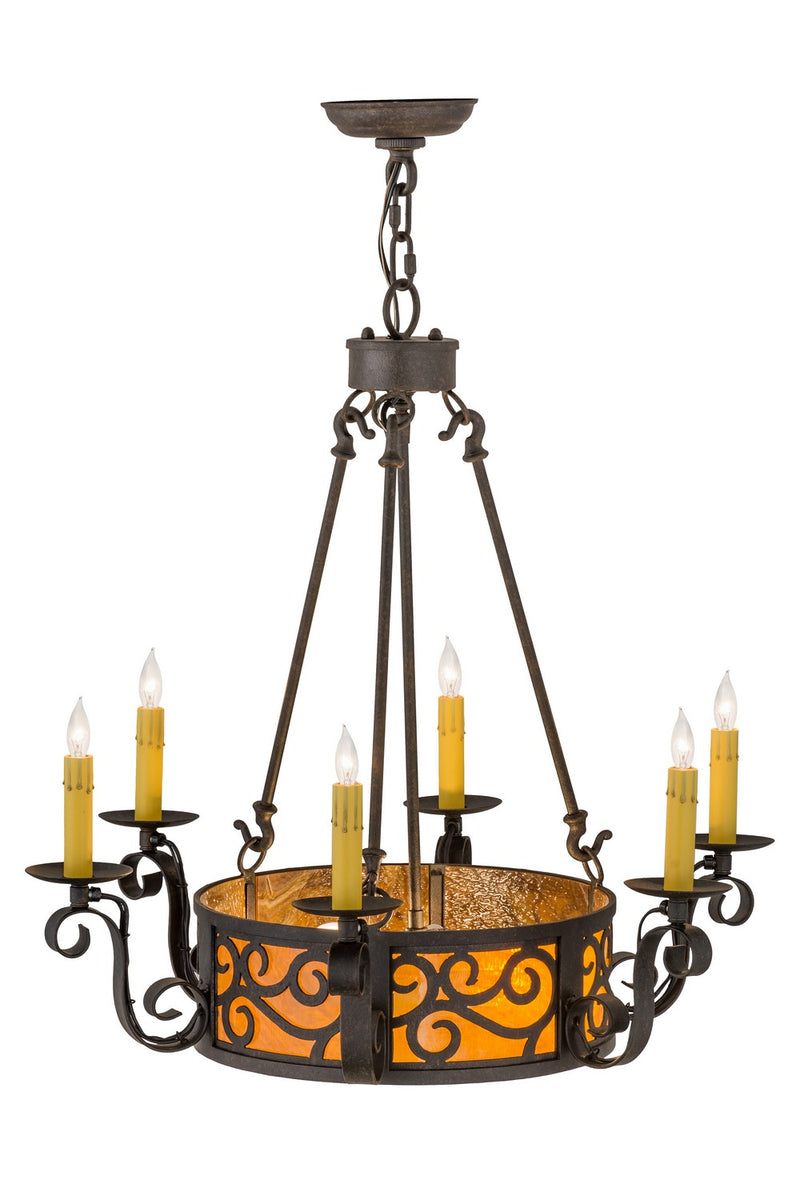 Meyda Tiffany 161588 Eight Light Chandelier, Chestnut Textured
