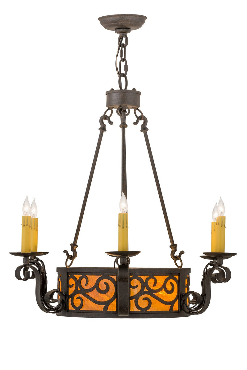 Meyda Tiffany 161588 Eight Light Chandelier, Chestnut Textured