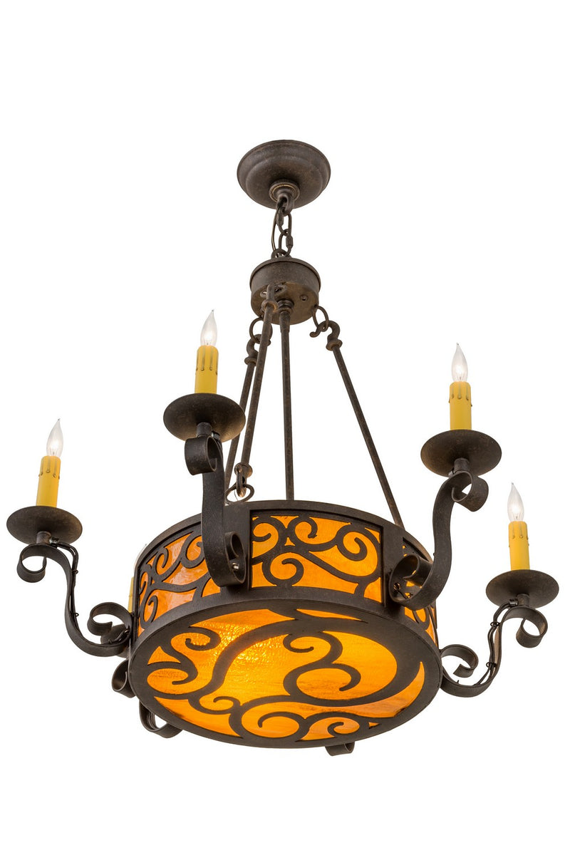 Meyda Tiffany 161588 Eight Light Chandelier, Chestnut Textured