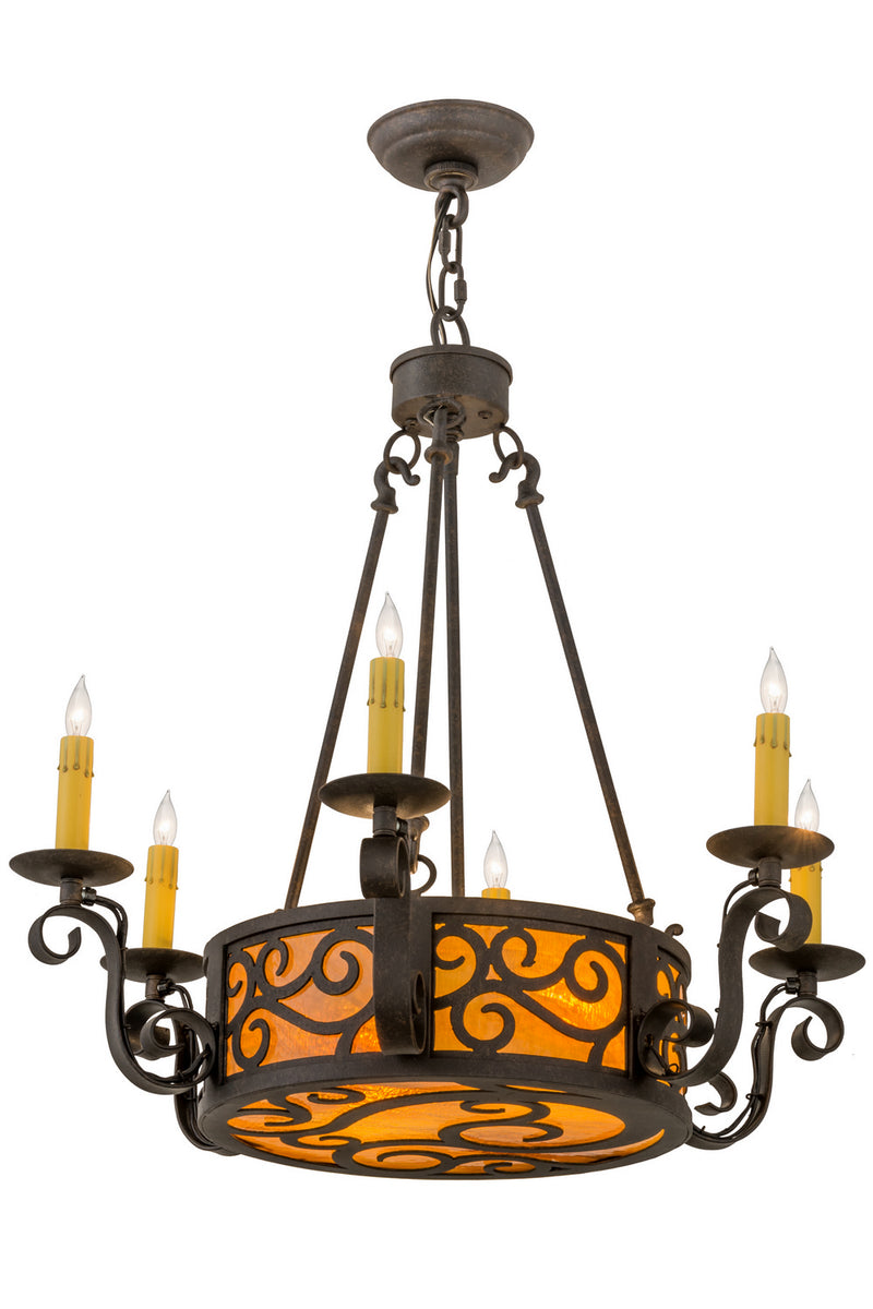 Meyda Tiffany 161588 Eight Light Chandelier, Chestnut Textured