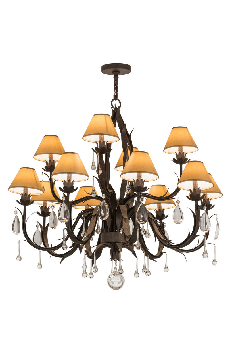 Meyda Tiffany 161602 12 Light Chandelier, Copper Rust