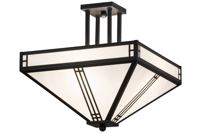 Meyda Tiffany 161765 Four Light Semi-Flushmount, Textured Black