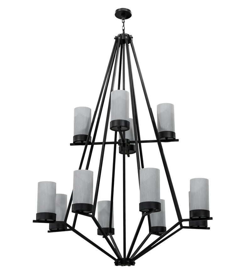Meyda Tiffany 161802 12 Light Chandelier, Textured Black