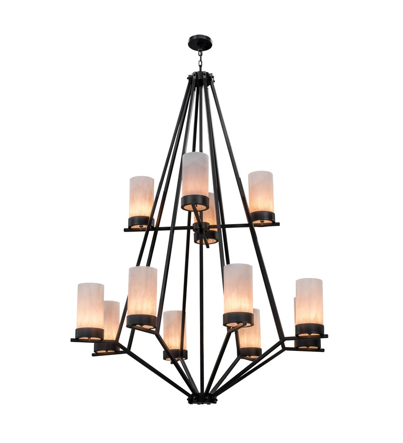 Meyda Tiffany 161802 12 Light Chandelier, Textured Black