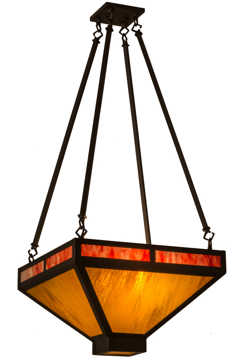 Meyda Tiffany 161846 Two Light Inverted Pendant, Oil Rubbed Bronze