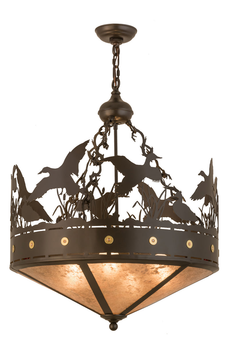 Meyda Tiffany 162002 Four Light Inverted Pendant, Timeless Bronze