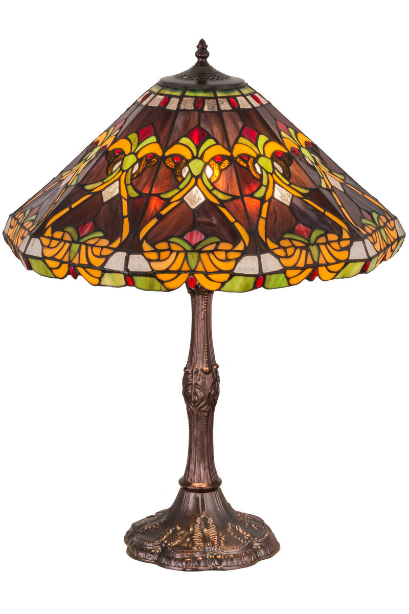 Meyda Tiffany 162204 One Light Table Lamp, Mahogany Bronze