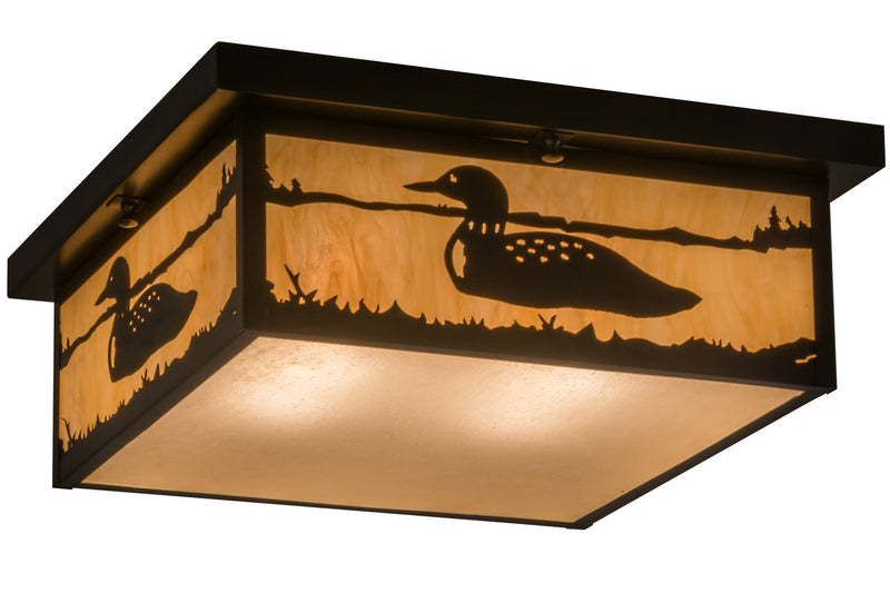 Meyda Tiffany 162409 Four Light Flushmount, Craftsman Brown