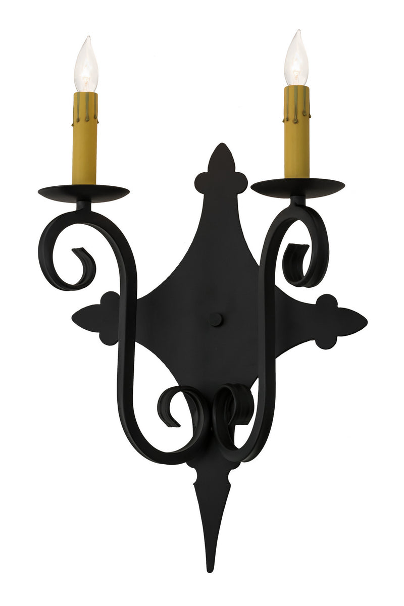 Meyda Tiffany 162474 Two Light Wall Sconce, Blackwash