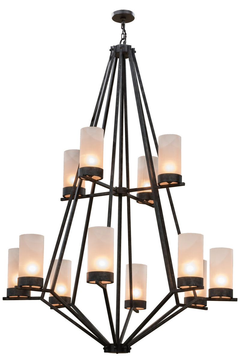 Meyda Tiffany 162559 12 Light Chandelier, Black Metal
