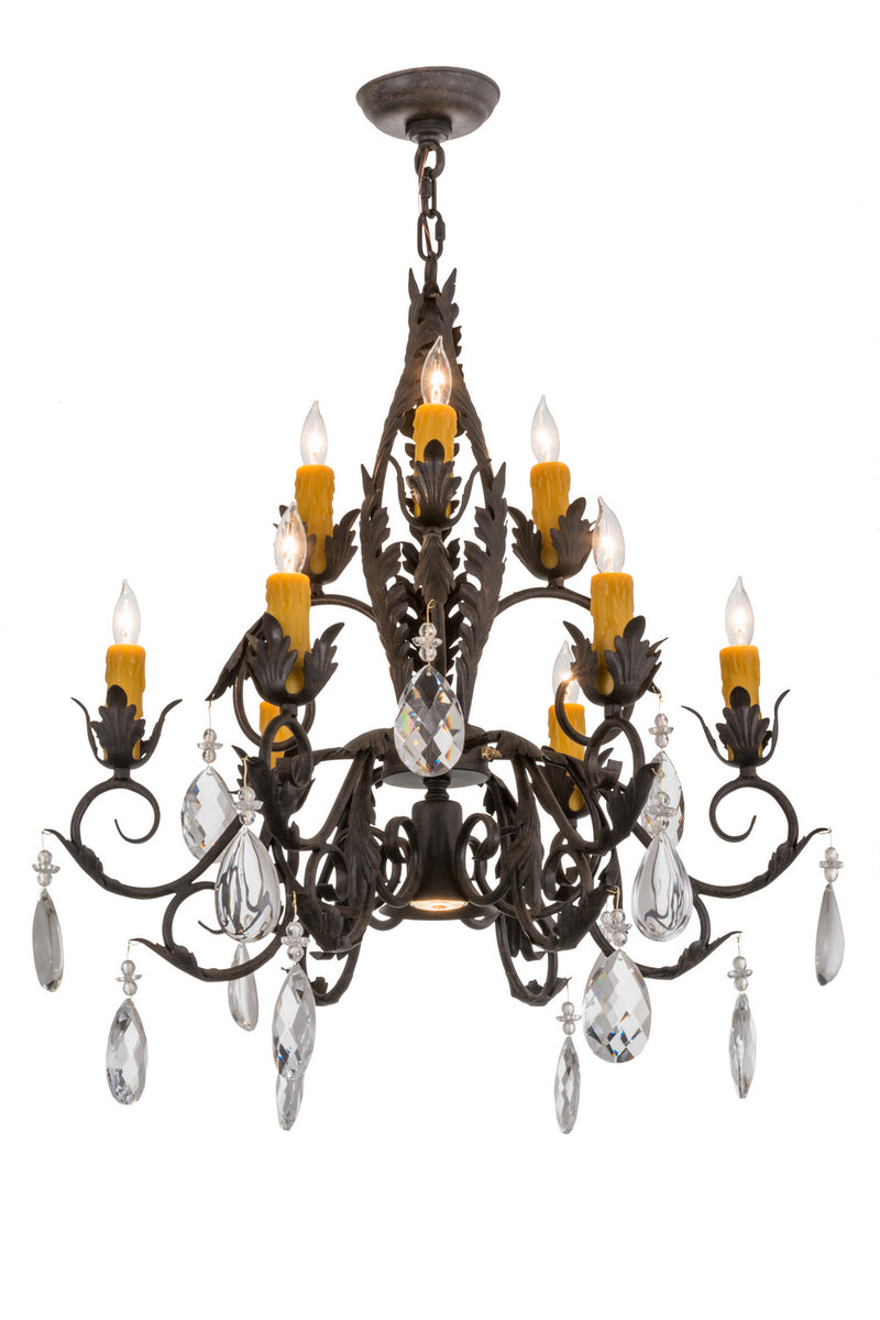 Meyda Tiffany 162815 Ten Light Chandelier, Chestnut Textured