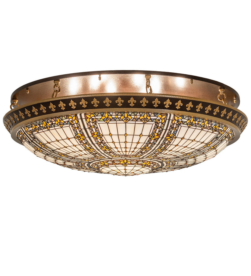 Meyda Tiffany 163008 Eight Light Flushmount, Copper Vein & Nu Gold