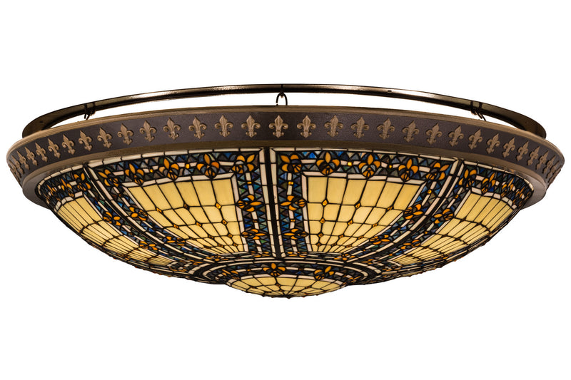Meyda Tiffany 163008 Eight Light Flushmount, Copper Vein & Nu Gold