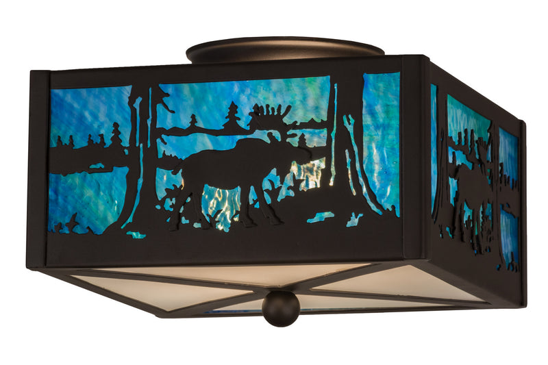Meyda Tiffany 163101 Two Light Flushmount, Oil Rubbed Bronze