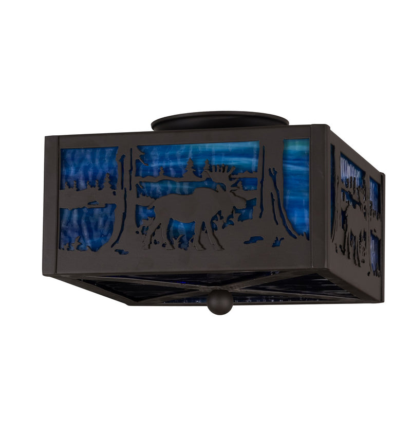Meyda Tiffany 163243 Two Light Flushmount, Oil Rubbed Bronze