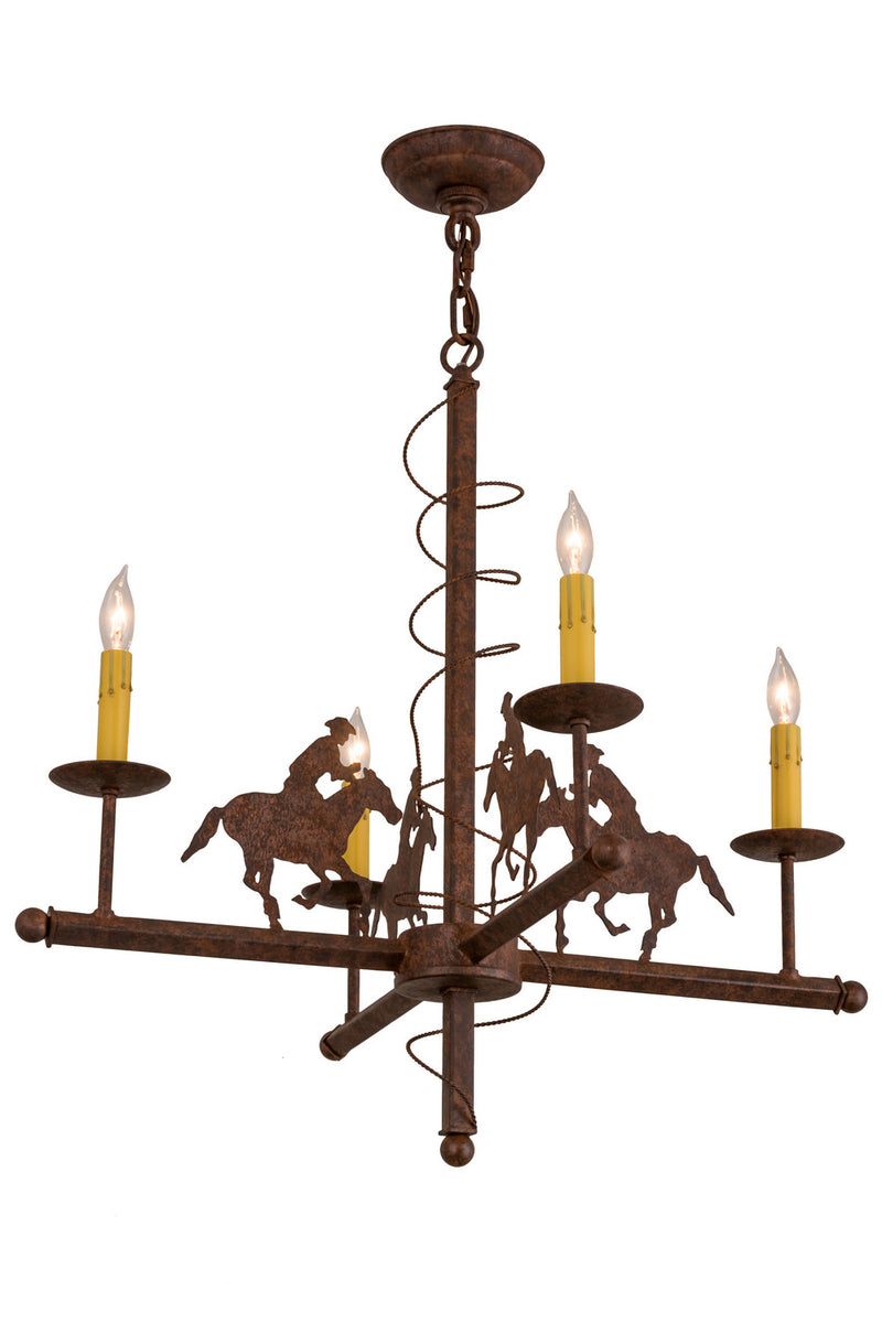 Meyda Tiffany 163306 Four Light Chandelier, Rusty Nail