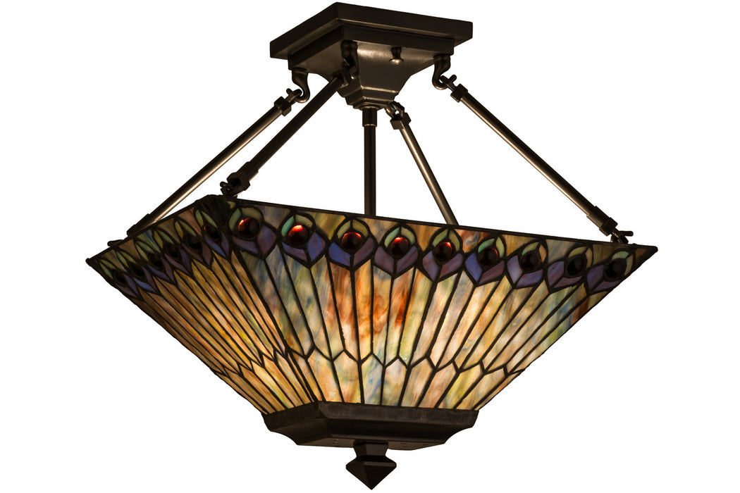 Meyda Tiffany 163377 Two Light Semi-Flushmount, Oil Rubbed Bronze