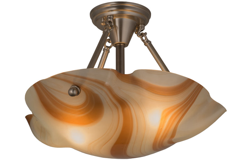 Meyda Tiffany 163440 Two Light Semi-Flushmount, Brushed Nickel