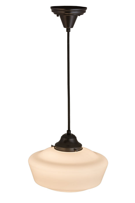 Meyda Tiffany 163499 One Light Pendant, Black Metal,Craftsman Brown
