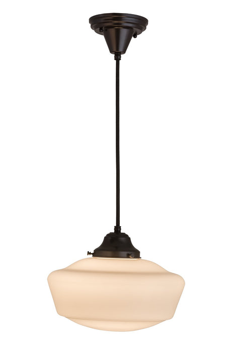 Meyda Tiffany 163499 One Light Pendant, Black Metal,Craftsman Brown