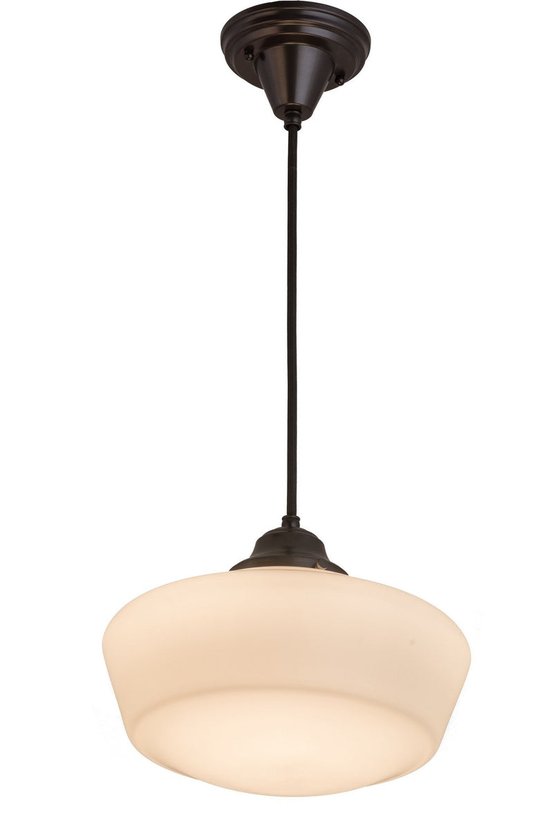 Meyda Tiffany 163499 One Light Pendant, Black Metal,Craftsman Brown