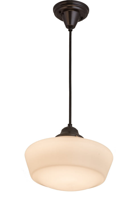 Meyda Tiffany 163499 One Light Pendant, Black Metal,Craftsman Brown