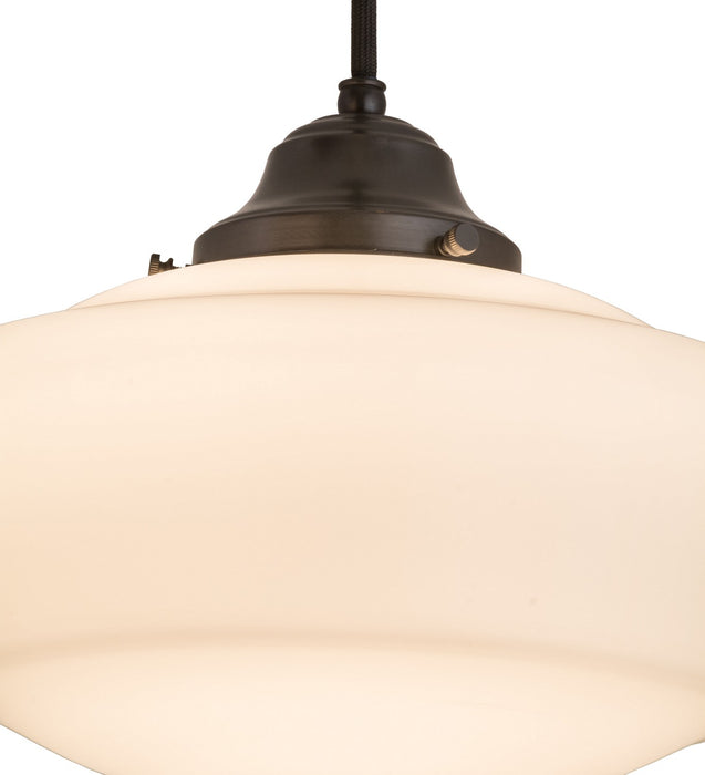 Meyda Tiffany 163499 One Light Pendant, Black Metal,Craftsman Brown