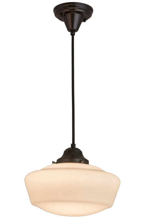 Meyda Tiffany 163499 One Light Pendant, Black Metal,Craftsman Brown