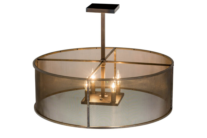 Meyda Tiffany 163842 Four Light Pendant, Antique Brass