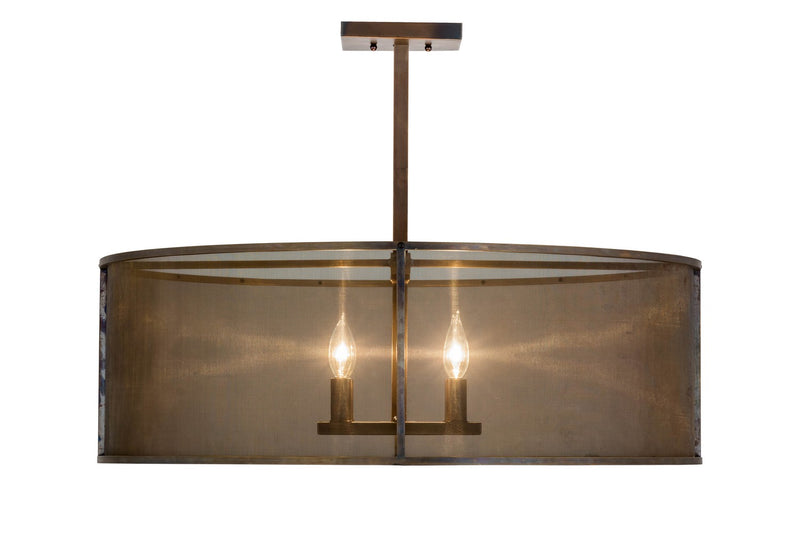 Meyda Tiffany 163842 Four Light Pendant, Antique Brass